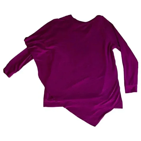 Soft Surroundings Knit Top Asymmetric Draped Pink Size Large long sleeves - Picture 5 of 8